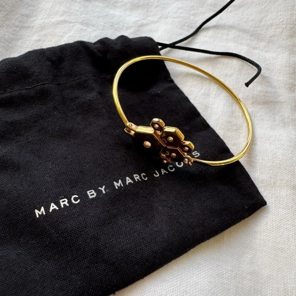 Marc by Marc Jacobs Rose gold gear bracelet cuff bangle